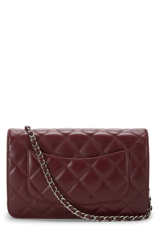 Burgundy Quilted Caviar Classic Wallet on Chain (WOC), , large image number 3