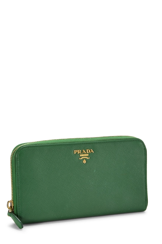Green Saffiano Zip Around Wallet, , large image number 1