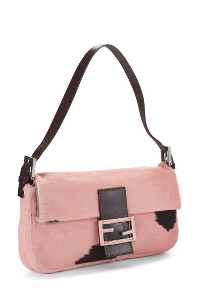 Fendi Pink & Brown Pony Hair Baguette — photo 2