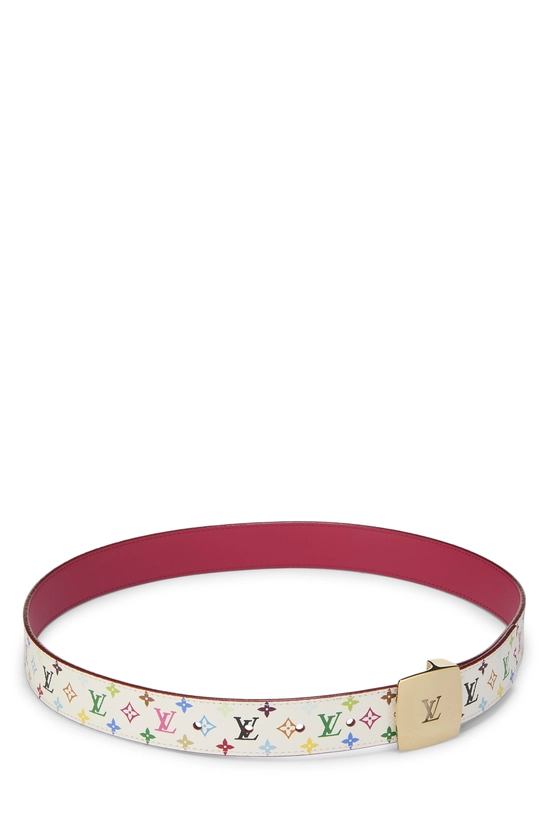 Takashi Murakami X Louis Vuitton White Monogram Multicolore Ceinture 80	, , large image number 1