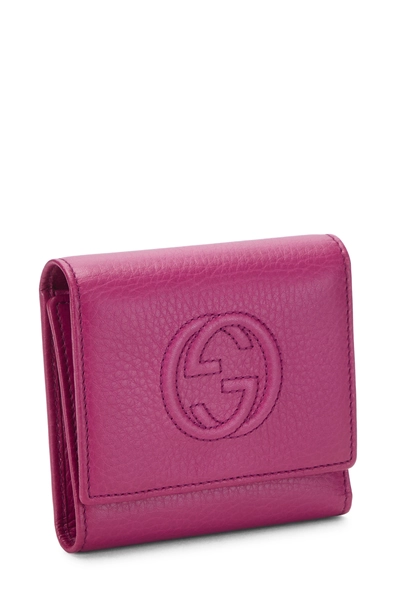 Pink Leather Soho Trifold Wallet, , large