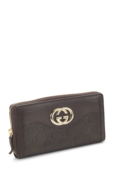 Brown Guccissima Britt Zip Around Wallet, , large