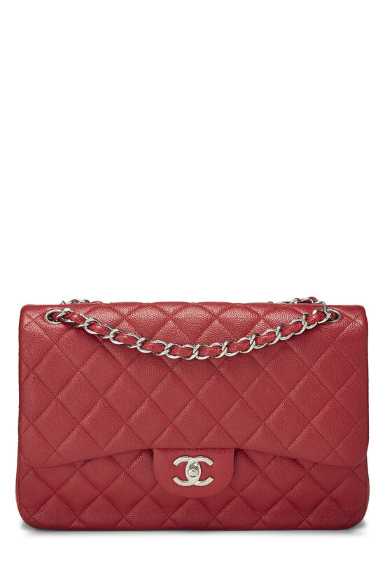 Red Quilted Caviar New Classic Double Flap Jumbo, , large image number 0