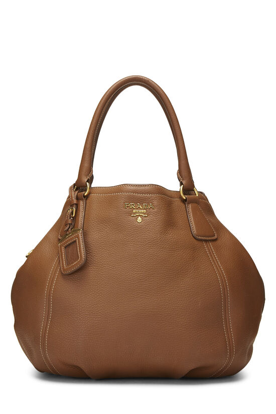 Brown Vitello Daino Convertible Handbag Medium, , large image number 0
