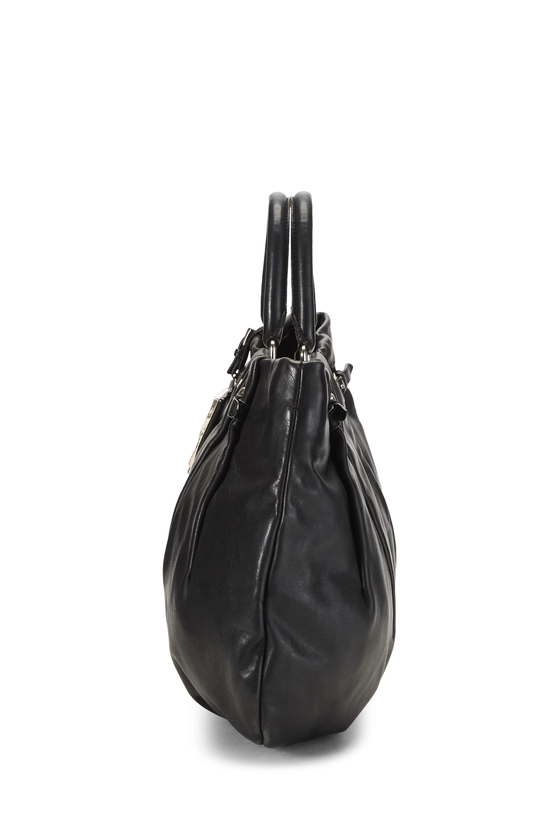 Black Calfskin Pleated Tote Small, , large image number 2