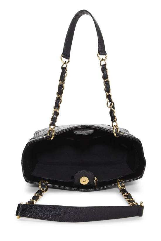 Black Quilted Caviar Petite Shopping Tote (PST), , large image number 5
