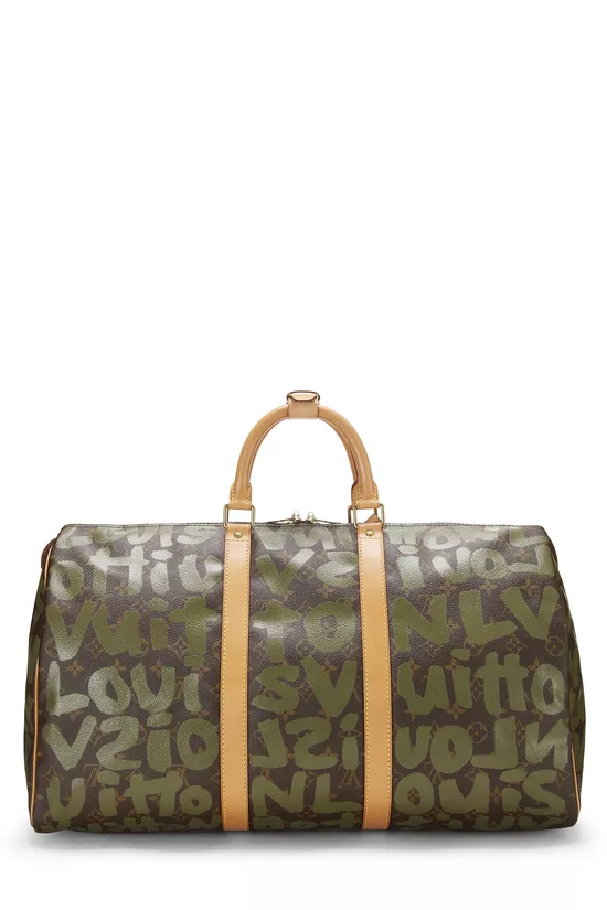 Stephen Sprouse x Louis Vuitton Green Monogram Graffiti Keepall 50, , large image number 3
