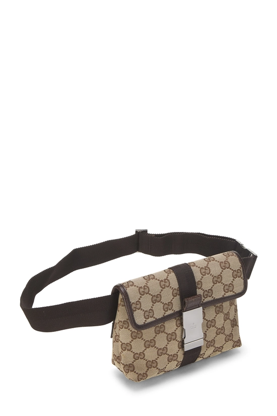 Brown Original GG Canvas Buckle Flap Belt Bag Small, , large image number 1