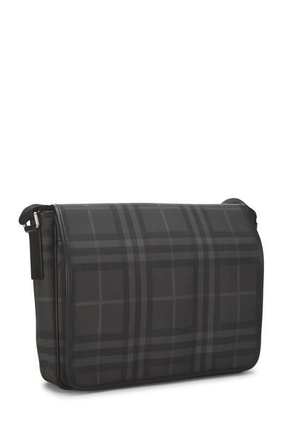 Burberry Black Smoked Check Messenger Bag — photo 2