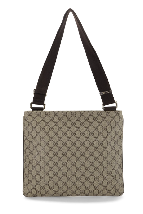 Brown GG Supreme Canvas Flat Messenger, , large image number 3