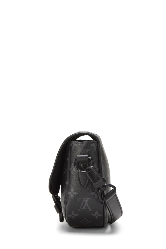 Black Monogram Eclipse Canvas Montsouris Messenger PM, , large image number 2