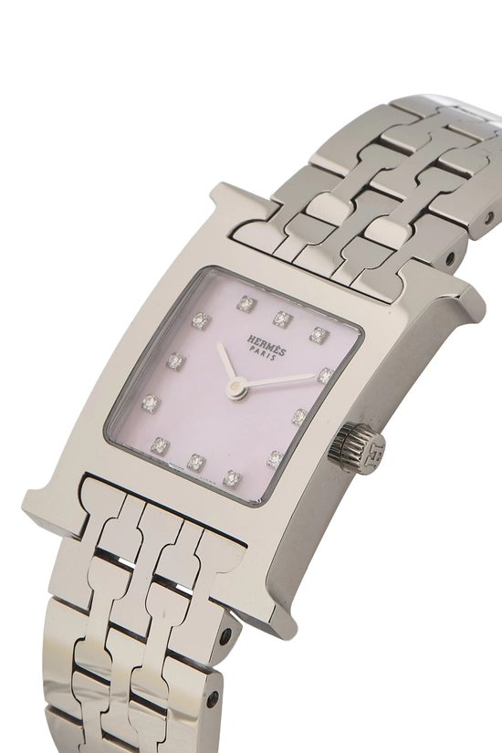 Pink Stainless Steel Heure H Watch Small, , large image number 1