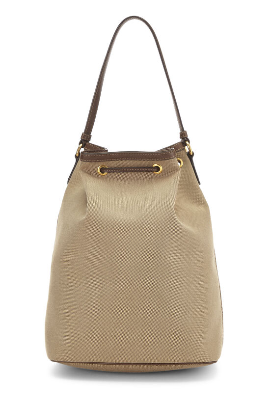 Brown Logo Jacquard Canvas Bucket Bag, , large image number 4