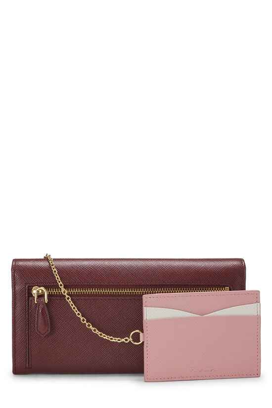 Burgundy Saffiano Continental Wallet, , large image number 2