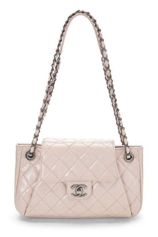 Chanel Pink Quilted Calfskin Pleated Coco Shoulder Bag Small