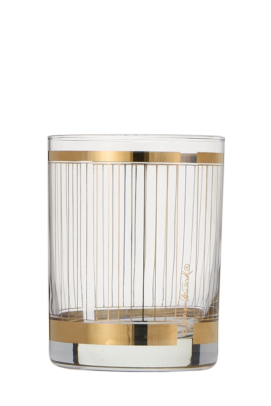 Gold 22k Gilded Striped Glassware Set of 2, , large image number 2