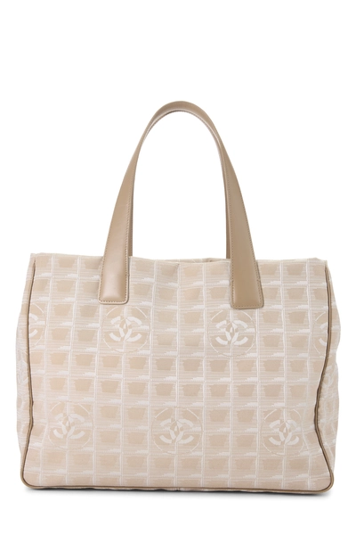 Chanel Beige Nylon Travel Line Tote Medium