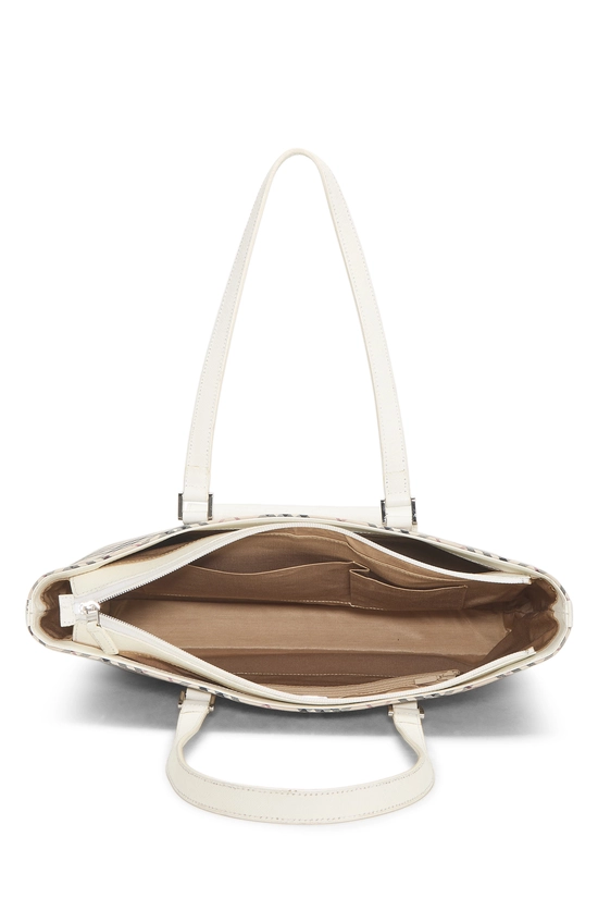 White Haymarket Check Pocket Tote Medium, , large image number 5