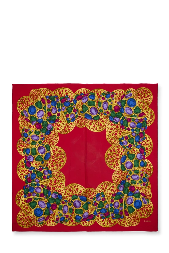 Red Silk Scarf, , large image number 0
