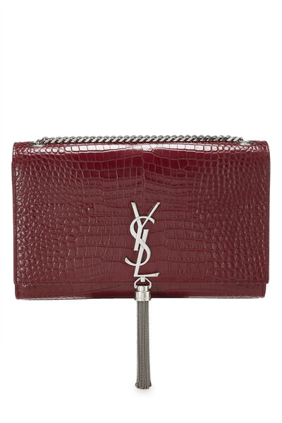Burgundy Embossed Crocodile Kate Tassel Medium