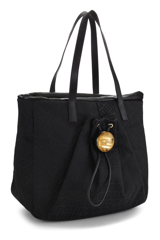 Black Zucchino Canvas Drawstring Tote Large, , large image number 1