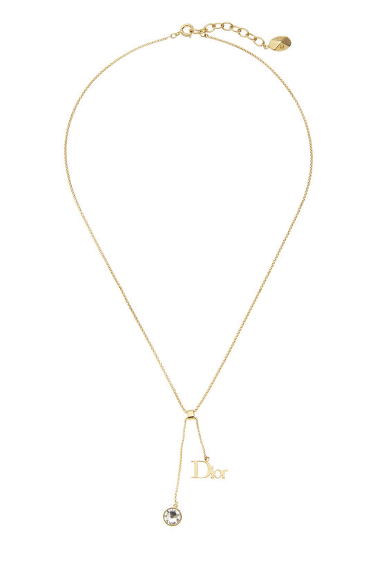 Gold & Crystal Logo Necklace, , large image number 0