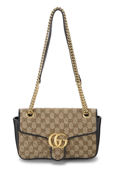 Black Original GG Canvas Marmont Shoulder Bag Small