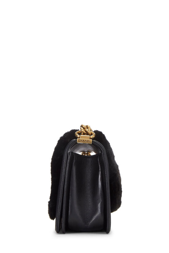 Black Fur & Calfskin Boy Bag Medium, , large image number 3