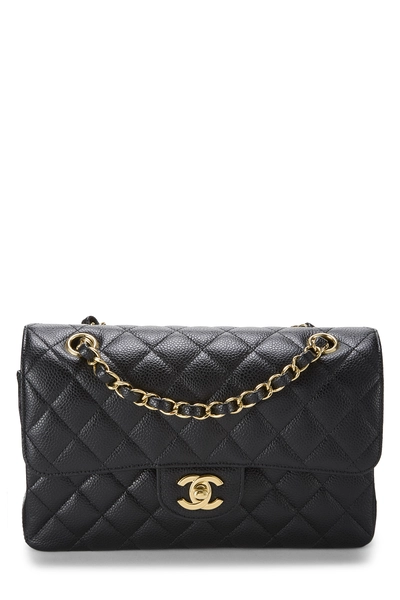 Chanel Black Quilted Caviar Classic Double Flap Small