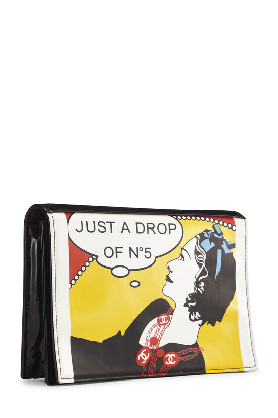 Multicolor Patent Leather No 5 Comic Clutch, , large image number 1