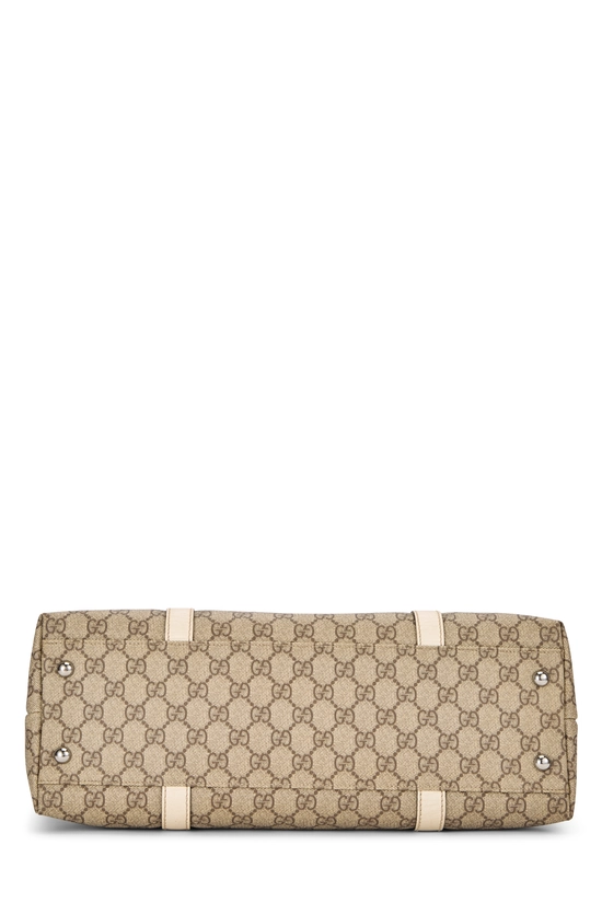 White GG Supreme Canvas Tote Large, , large image number 4