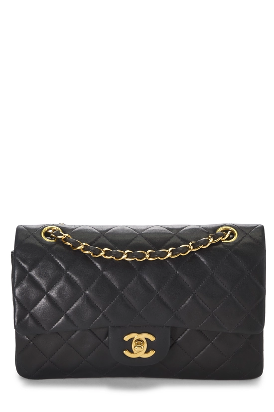 Black Quilted Lambskin Classic Double Flap Small, , large image number 0