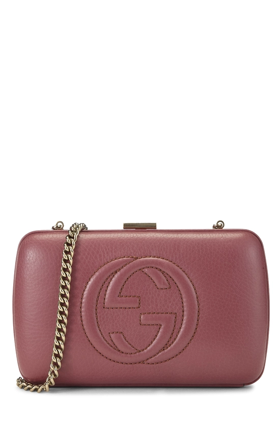 Purple Leather Soho Clutch, , large image number 0