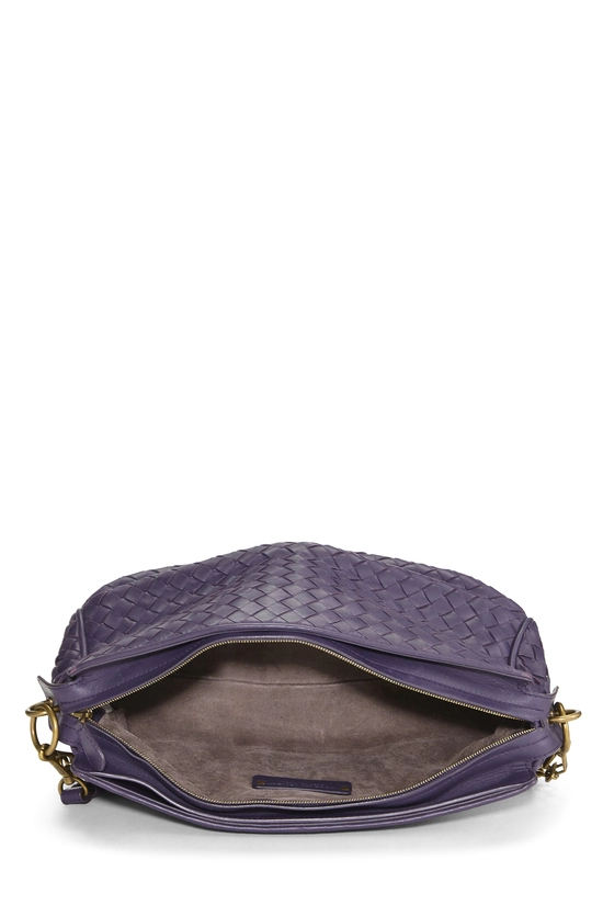 Purple Intrecciato Leather Crossbody Small, , large image number 5