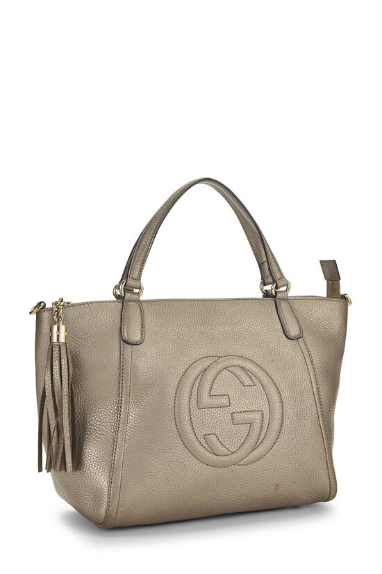 Gold Metallic Leather Soho Top Handle Bag, , large image number 1