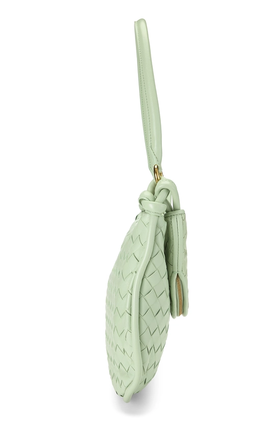 Green Intrecciato Leather Gemelli Medium, , large image number 2