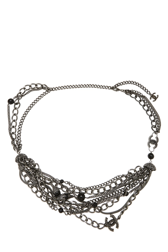 Silver 'CC' Chain Belt, , large image number 0