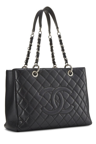 Black Quilted Caviar Grand Shopping Tote (GST), , large