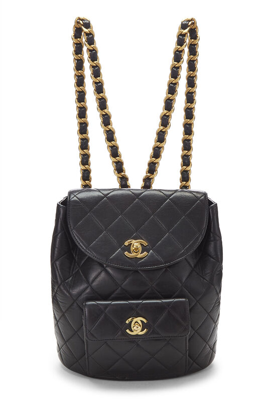 Chanel Black Quilted Lambskin Backpack - Vintage Lux