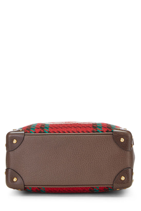 Red & Brown Houndstooth Wool Interlocking GG Shoulder Bag, , large image number 7