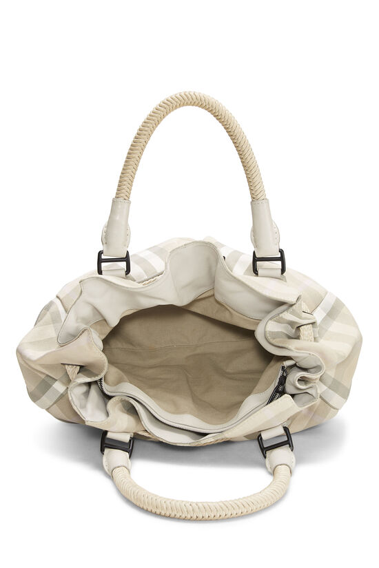 Beige House Check Canvas Bucket Tote, , large image number 5