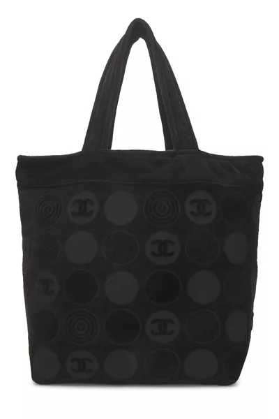 Black Terry Cloth Beach Tote XL