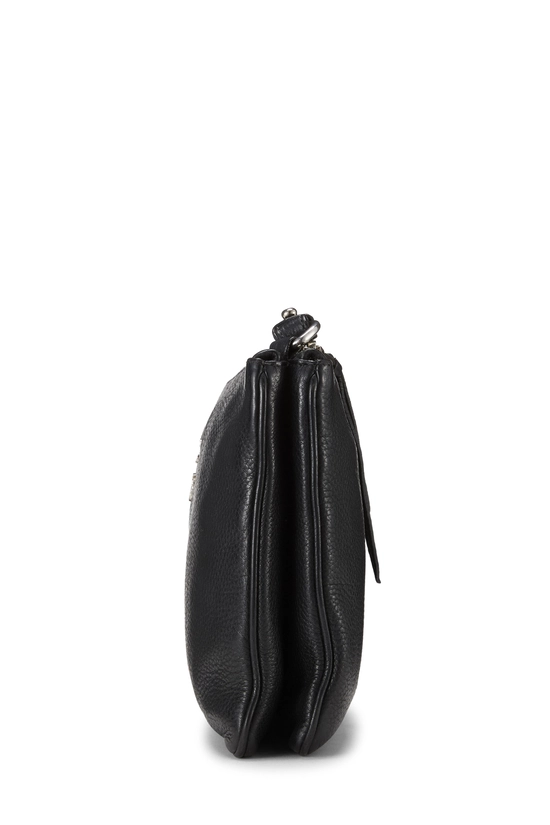 Black Vitello Daino Double Zip Crossbody Bag, , large image number 2