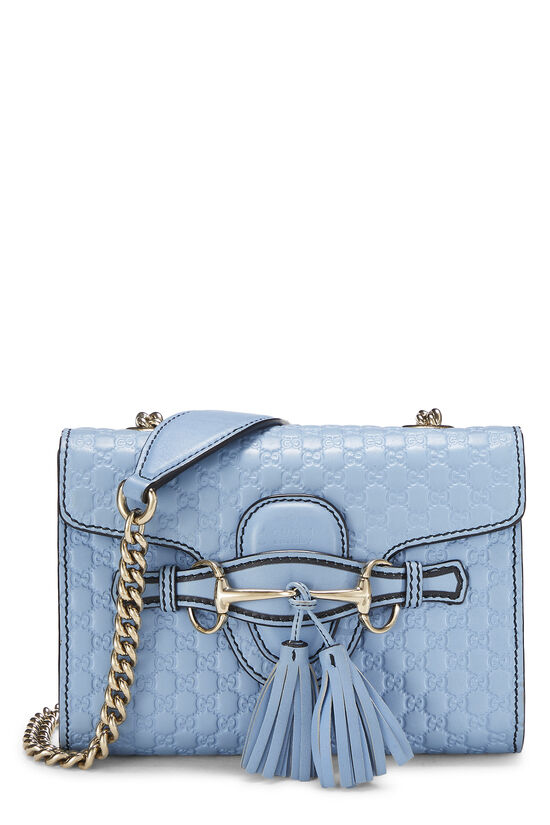 Blue Microguccissima Leather Emily Chain Crossbody Bag, , large image number 0
