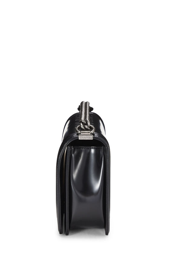Chanel - Black Calfskin Reverso Boy Bag Large