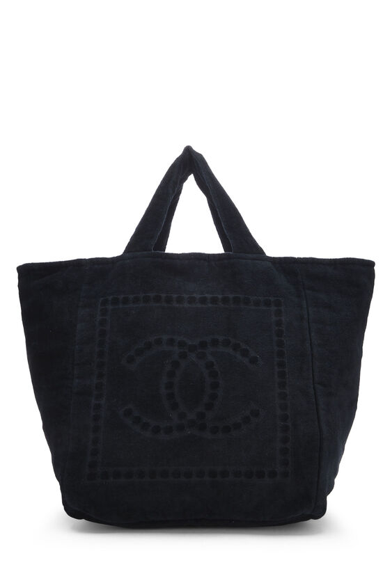 Black Terry Cloth 'CC' Tote Medium, , large image number 3