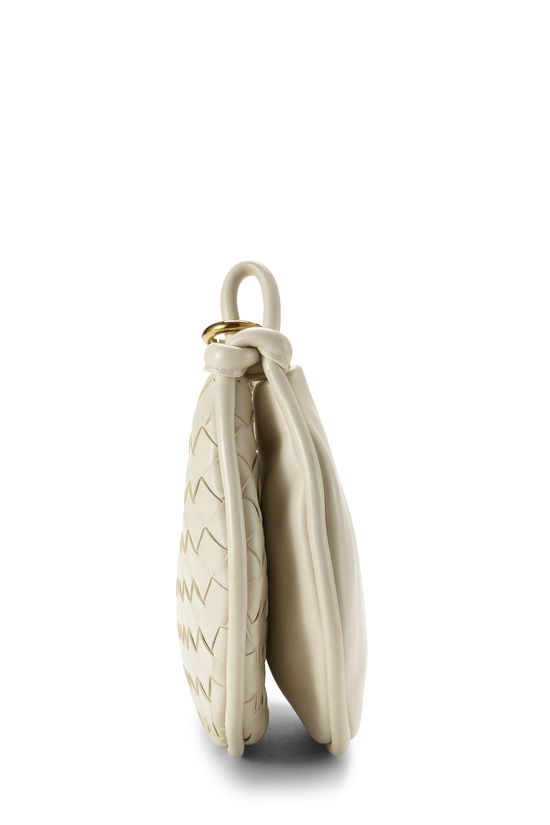 White Intrecciato Leather Gemelli Small, , large image number 2