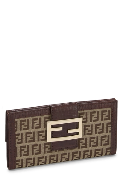 Brown Zucchino Canvas Long Wallet, , large