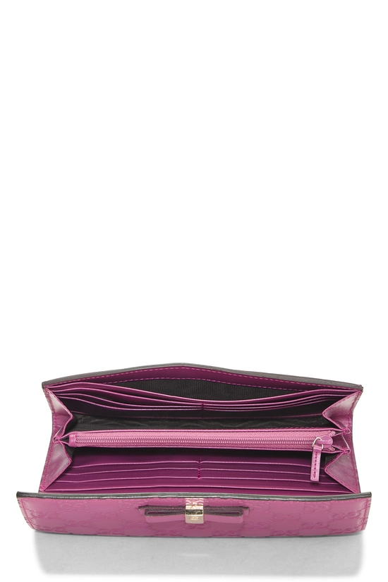 Pink Guccissima Bow Continental Wallet, , large image number 3