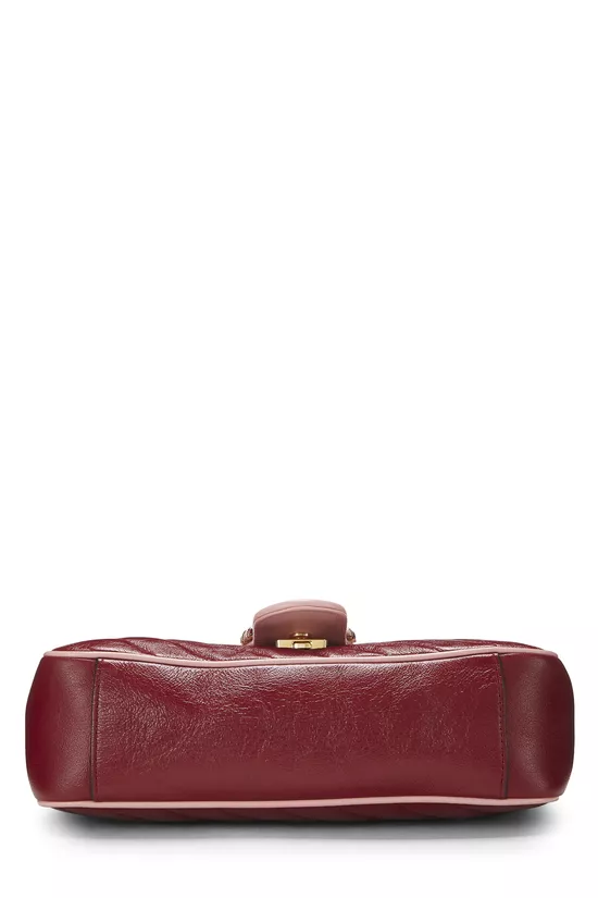 Red Leather Torchon GG Marmont Shoulder Bag Small, , large image number 4